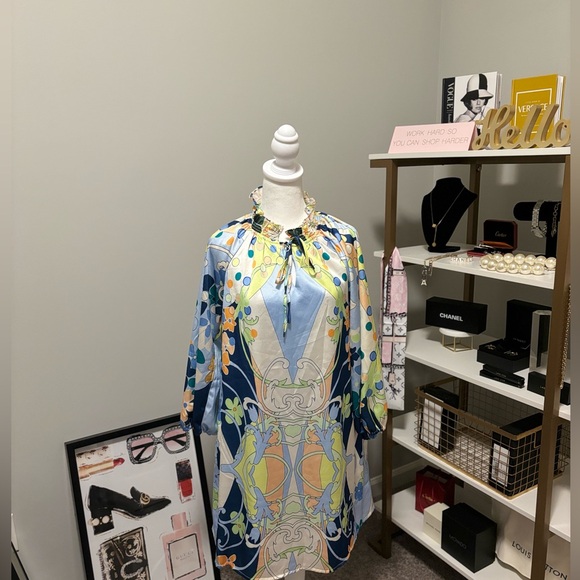 CIEBON Drea Floral Print Long Sleeve Minidress Medium - Picture 12 of 12